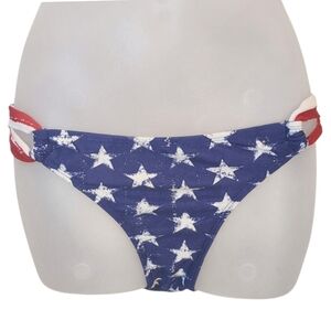 3/$20 NWT Xhilaration American Flag Stars Bikini Bottom Size Medium Blue Red